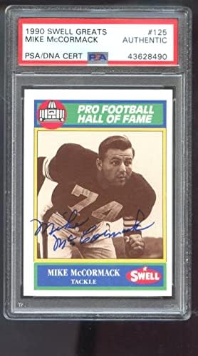 1990 Swell 125 Майк Маккормак АВТОГРАФ-картичка С Автограф на PSA/ DNA Football COA - Футболни картички с автографи на NFL