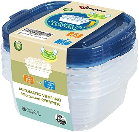 Квадратна Контейнери за съхранение в хладилник Cozihom с капак Пластмасова кутия за приготвяне на храна, която не съдържа BPA, за многократна употреба, Штабелируемый с ?