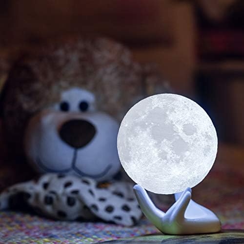 Мини-Лунна светлина с подсветка на Ума - Офис, стая Декор - 3D Детски лека нощ (3,5 инча), 2 цвята, Керамична