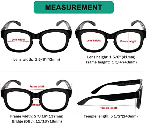 Очила с големи рамки Eyekepper за четене за жени - Очила за четене голям размер за четене - Прозрачни +1,50