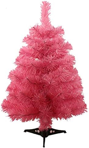 Изкуствена Коледна елха MOJUN с Пластмасова поставка-държач, 60 см/2 крака, Розова
