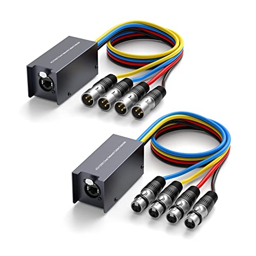 Удължителен кабел мрежов кабел LVY с 4 канала DMX, 3-пинов XLR конектор за свързване към кабел Ethercon, удължител