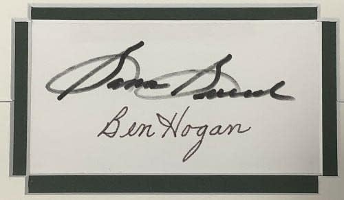 Визитна картичка с Автограф на Бен Хогана и Сам Снида В Матова рамка Golf Auto HOF Masters JSA - Снимки голф С