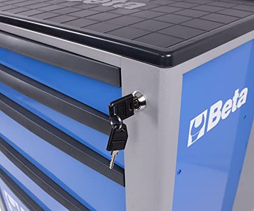 Beta Blue Шкаф за съхранение на инструменти на колела - Преносим кутия за инструменти със 7 чекмеджета - C24S/7-B