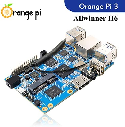 Orange Pi 3, 2G LPDDR3 AllWinner H6 Четириядрен 64-битов одноплатный компютър с Ethernet порт 1000M с 8G EMMC Flash, поддръжка на Android, Ubuntu, Debian (PI3)