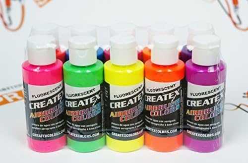 Набор от флуоресцентни бои Createx Airbrush Colors 10 бр. от SprayGunner