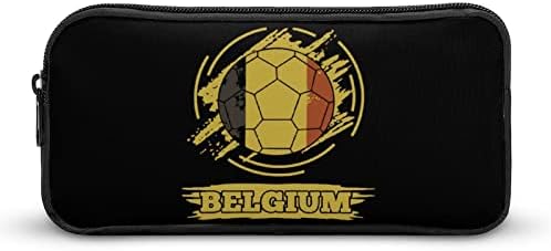 Белгия Футбол Голям Молив Случай Кутия За Писалки Чанта За Съхранение На Грим Пътен Органайзер
