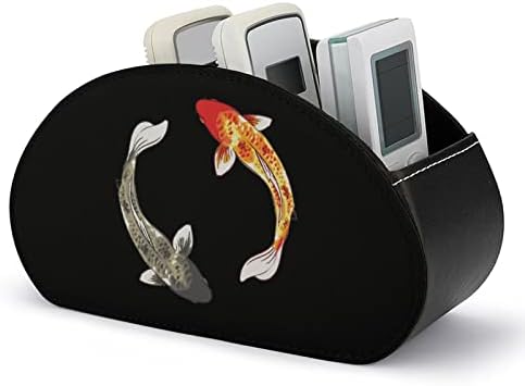 Koi Fish Дистанционно Управление на Телевизор Титуляр От Изкуствена Кожа Кутия За Съхранение Органайзер с 5 Отделения за Работния Плот Спалня