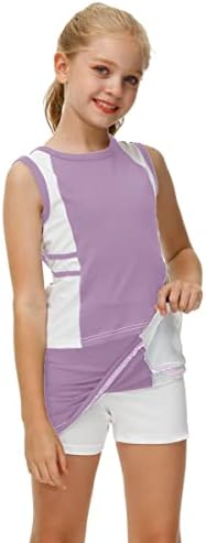 Комплект дрехи за тенис и Голф AOBUTE За момичета, Риза и Пола с Къси панталони, 4-12 години