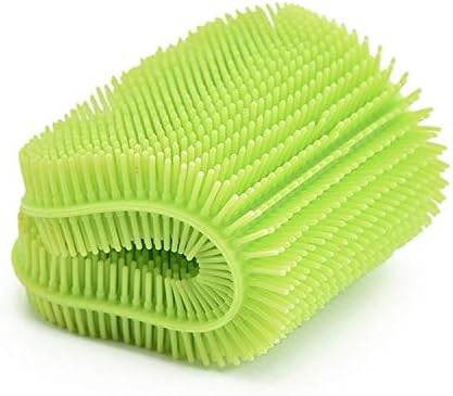 JINGJUN 5 БР. Силиконова Четка за миене на съдове във формата на Кухненския сапун, Гъба за почистване (Цвят: зелен)