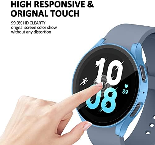 EIHAIHIS е Съвместим с Samsung Galaxy Watch 5, Твърд Защитен калъф за КОМПЮТРИ 40 мм, с фолио от закалено стъкло, Аксесоари
