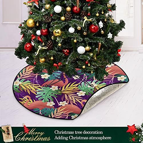 Цветни Листа Фламинго Коледно Дърво Мат Водоустойчив Шкаф За Дърво Тава Мат Килим Под Коледна Елха Аксесоар за Коледната