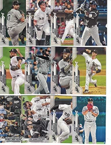 Чикаго Уайт Сокс / Пълен набор от бейзболен отбор Topps White Sox 2020! (26 карта) Серия 1 и 2! Eloy Хименес! Карта начинаещ Луис, Робърт! ПЛЮС БОНУС: Включва (3) бонус карта на Франк Т