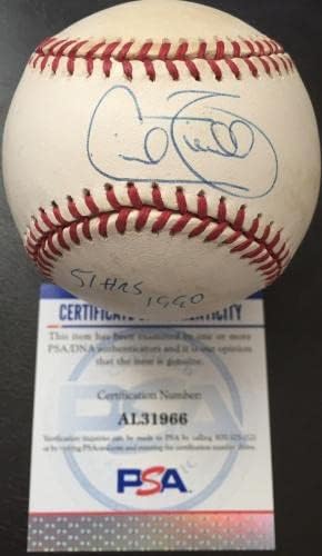 Сесил Присъдените Подписа и написа 51 ЧАС 1990 Американската лига бейзбол, PSA COA - Бейзболни топки с автографи