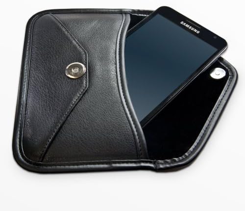 Калъф BoxWave, който е Съвместим с ZTE ZMax Grand LTE (Case by BoxWave) - Луксозни Кожена чанта-месинджър, дизайн своята практика-плик