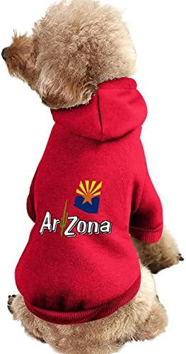 Cactus Флаг Аризона Карта Hoody с Качулка за Кучета, Пуловер, Hoody, Дрехи за Домашни Любимци, Дрехи с Качулка, Палта