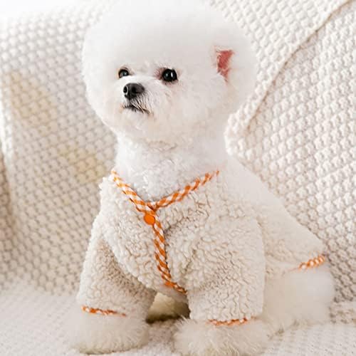 LEPSJGC Дрехи за кучета от Есенно-зимни Дрехи Топло Яке, Стеганое палто за домашни любимци, Мек Пуловер за Кученца (Цвят: Одноцветный, Размер: Голям)