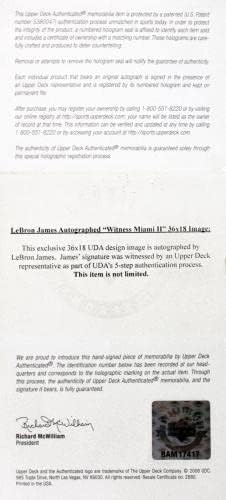 Кавалиърс Леброн Джеймс Подписа Снимка в рамка с размер 18х36 мм UDA BAM17417 - Снимки на НБА с автограф