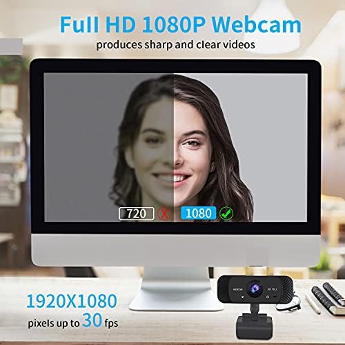 2021 Новата уеб-камера 1080P HD уеб-камера с микрофон и защитата на личните си данни, Компютърна камера, USB, за мащабиране/