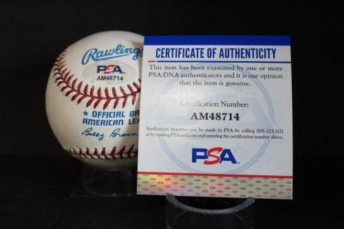 Вергилий Напускане С Автограф (Надпис) Бейзболен Автограф Auto PSA/DNA AM48714 - Бейзболни топки с автографи