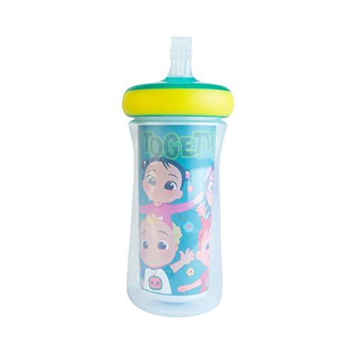 Изолирана сламени чаши The First Years Cocomelon - Силиконова Сламка чаши за деца - Бебешки бутилки за вода, на възраст