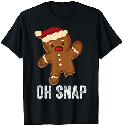 Забавна Тениска Oh Snap Gingerbread Man с Коледните Бисквити За Момчета и момичета