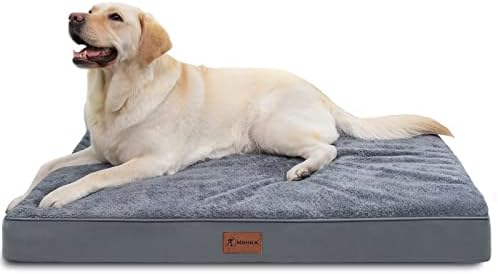 Ортопедично легло за кучета MIHIKK за Средни и Големи Кучета, Пенопластовая легло за кучета от Кутия за яйца с Подвижен калъф, Може да се пере на машина (35 x 22 x 3 см, тъмно