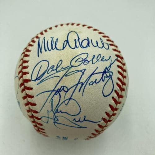 1996 Отбор на Шампионите от Световна серия Ню Йорк Янкис Подписа бейзболен договор с Дереком Джетером JSA - Бейзболни топки