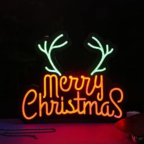 OsminDecor led Неонови Надписи весела Коледа с рога карибу Художествени стенни тела е най-добрата идея за Коледно парти начало декор детска стая, Бира Бар Клуб, Кръчма, Ка?