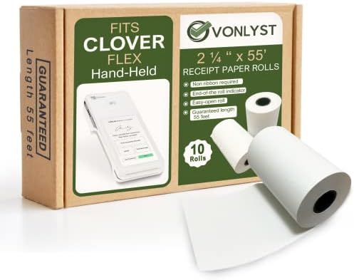 Ролка термобумаги Vonlyst за проверка на хартия Clover Flex 2 1/4 x 55 (10 роли)