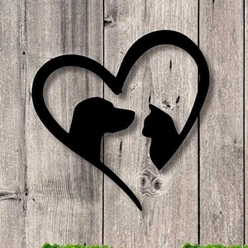 Домашни Кучета и Котки Обичат Стомана Лого, Метално Вътрешно Монтиране на Украса, Висящи Кристални Декорации за Всекидневна