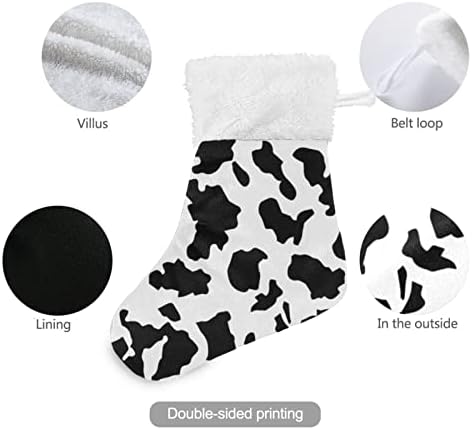 Мини Коледни Чорапи с принтом крави JHKKU, 6 опаковки Малки Коледни Чорапи 7,8 инча, Коледна Елха, Украса за дома, Градина,