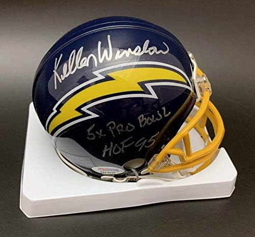 Kellen Winslow ПОДПИСА Мини-Каска San Diego Chargers + с АВТОГРАФ INSC PSA/DNA - Мини-каски NFL с автограф