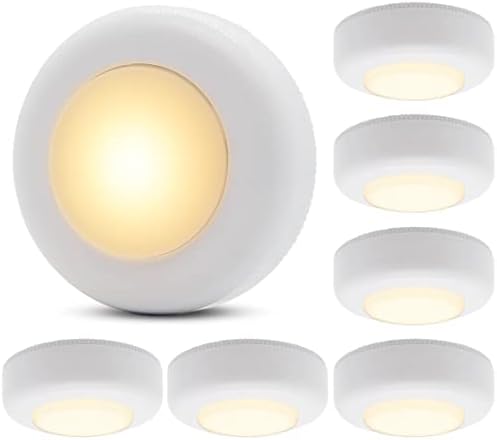 UMECORE Нажимные лампи, 7 Опаковки Малки Безжични led шайбовых лампи с батерии, Режийни тела за Кухненски шкафове,