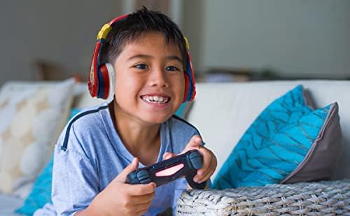 eKids Super Mario Безжични Bluetooth Преносими Детски слушалки с микрофон, с по-Малка сила на звука за защита на слуха,