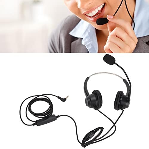 Телефонна Слушалка ASHATA, Binaural Слушалки с Шумопотискане 3,5 mm, Поддръжка на силата на звука динамика/Изключване