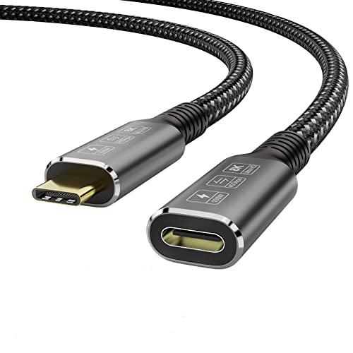 Кабел YIWENTEC USB4 8K 0,8 M, Съвместим с Thunderbolt 4, Удлинительный USB кабел 4 Type-c за мъже и жени, зареждане Ultra HD 8K при 60 Hz, 100 W, пренос на данни 40 Gbit/s, Съвместим с външен SSD-карам eGPU, з