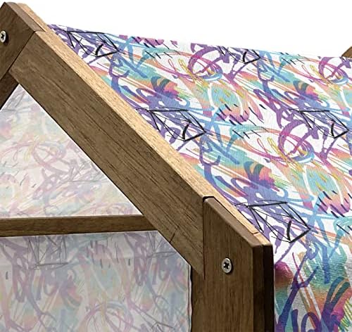 Foldout Цветна Дървена Къщичка за домашни любимци, Абстрактна Художествена Композиция в Ретро стил, Гранжевые ленти в