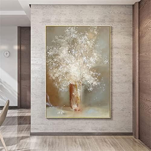 FZZDP Абстрактно Изкуство Дърво Живопис с маслени Бои на Платно с Ръчно изработени Хол Начало Декор Стенно Изкуство (Цвят: D, Размер: 90x120 см, Без рамка)