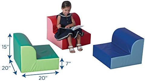 Детско Фабричния Библиотечное стол, Синьо, CF322-386, Мебели за клас с Гъвкави Седалки, Детски Кът за четене и детски Столове