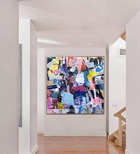 Оригиналната снимка на Цветно Изкуство, Абстрактно Изкуство Голямата картина върху платно Лилаво Стенни Живопис с маслени