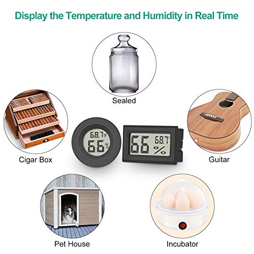 10 Опаковки Мини Цифров Термометър-Влагомер, през Цялата влага в помещението, Голям LCD дисплей по Фаренхайт или