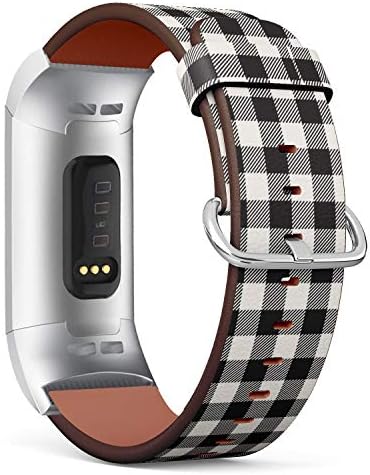 Съвместим с Fitbit Charge 4 / Charge 3 / Charge 3 SE - Кожена каишка за часовник, каишка за китката-гривна с