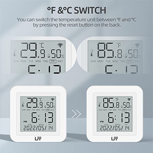 Термометър за стая, Безжичен Влагомер LFF, Цифров Термометър за дома, Термометър за стая и сензор за влажност на въздуха,