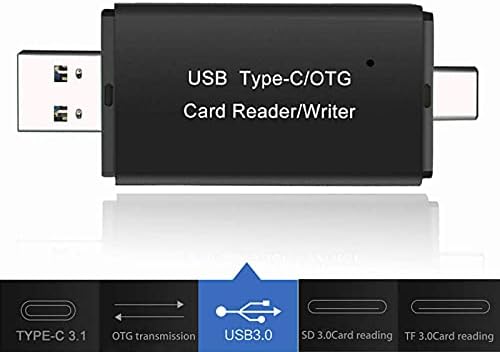 ANDROSET 3 в 1 Type C Micro USB и USB OTG Адаптер за SD TF Четец на карти