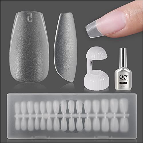 GAOY Къса Върховете на ноктите под формата на Ковчега и набор от гелевых нокти с лепило, Комплект за нокти Gel x