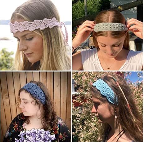 HAIMEIKANG Кърпи за коса в стил Хипи и Превръзка на главата за Жените, Превръзка на главата в стил Бохо, Възли