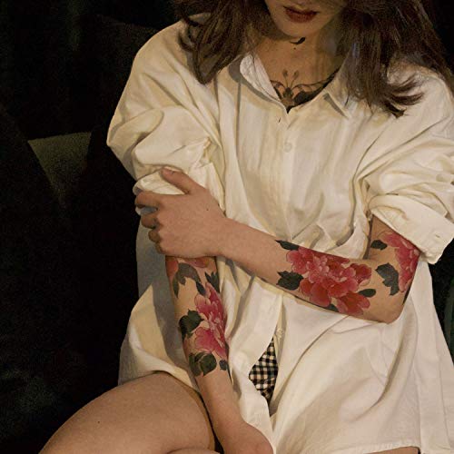 Временни татуировки Imarisha за жени - пъстри Цветни Татуировки в бохемския ретро стил с реалистични Рози, Временни Цветни татуировки