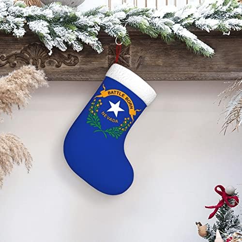 Cutedwarf Флаг на щата Невада Коледен Отглеждане на Коледни Празнични Украси Камина Окачен на Стелката 18 Инча(А)А) Чорапи