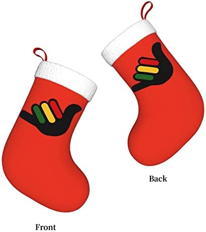 Cutedwarf Окачен Свободен Коледен Отглеждане Rasta във формата На Ръцете, Коледни Празнични Украси, Окачен Чорап За Камина, 18 Инча(А)А) Чорапи